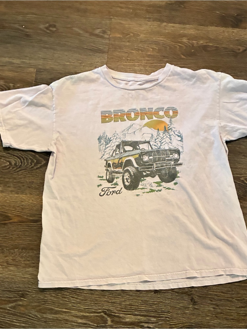 Ford Bronco Graphic Tee in Light Purple with Sunset Accents